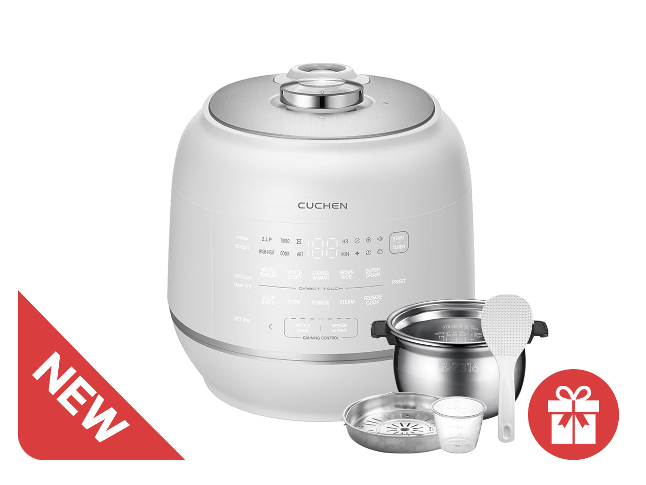 10-Cup (10 Person) Auto Dual Pressure Cooker & Canner – Stainless Steel Inner Pot(316Ti Medical-Grade) CRT-RPD1010IEWUS