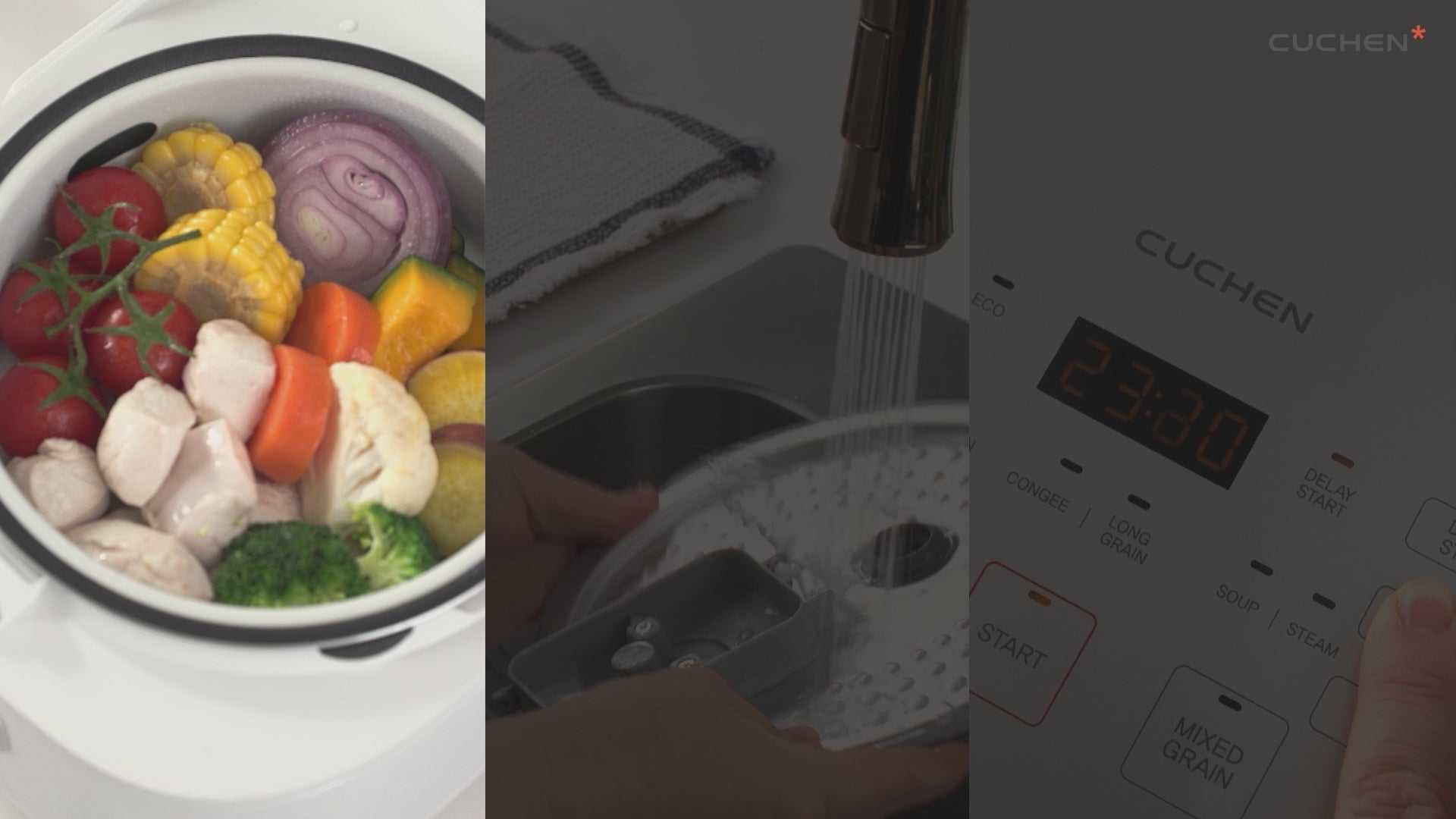 IH induction heating rice cooker video clip