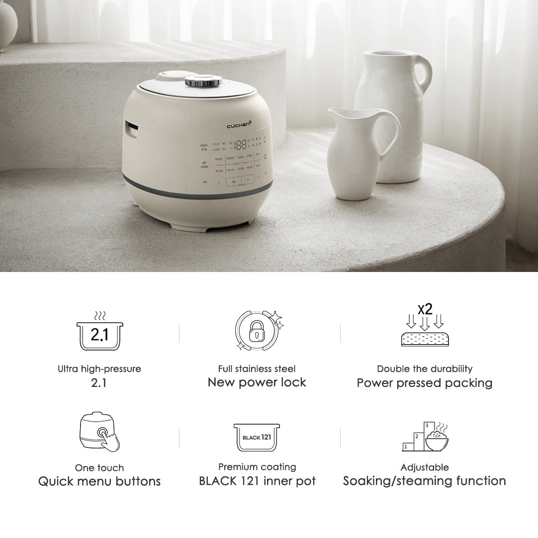 6-Cup (6 Person) IH 2.1 Pressure Rice Cooker (CRT-RPK0640IUS) Cuchen USA