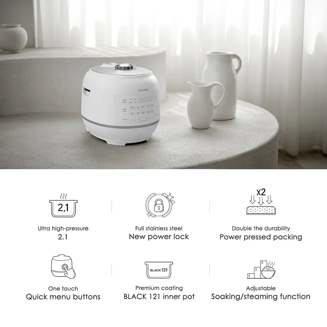 10-Cup (10 Person) IH 2.1 Pressure Rice Cooker (CRT-RPK1070WUS) Cuchen USA