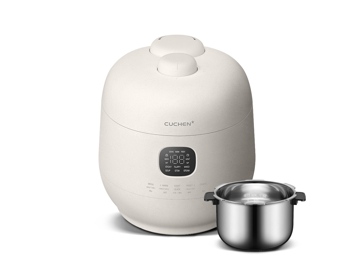 UCHEN Smart Auto Dual Pressure IH Rice Cooker – 304 Stainless Steel Inner Pot, 11-Min Fast Cook, Frozen Rice Setting, Multi-Cooker Steam Presets CRH-TWD0610SFWUS Cuchen USA
