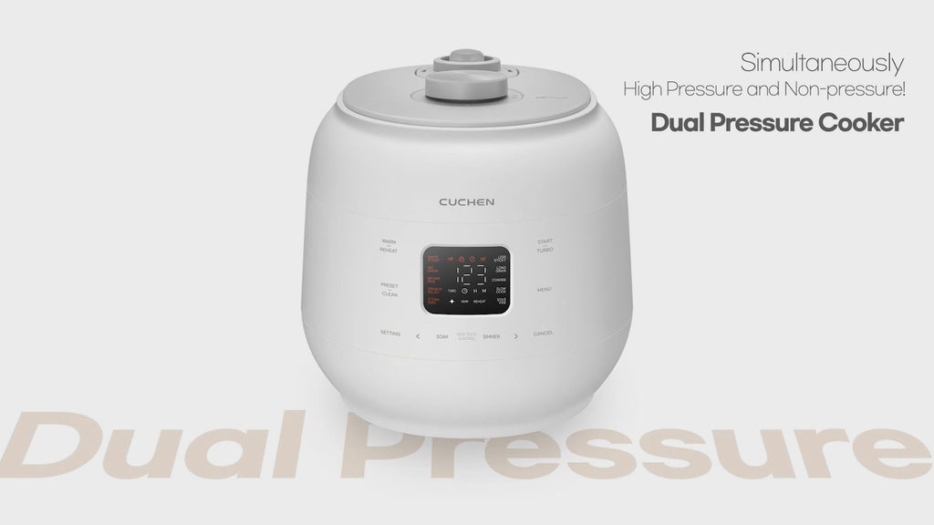 Cuchen CRS-FWK0640WUS Dual Pressure Rice Cooker 6 Cup and Warmer,  High/Non-Pressure, Triple Power Packing, Easy Open Handle, Detachable  Stainless